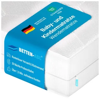 Betten-ABC Mini-Duo – Babymatratze/Kindermatratze mit Baby- und Kleinkindseite, Bezug waschbar