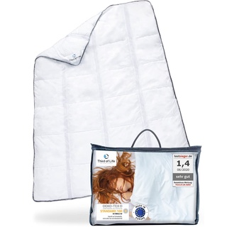 AERO ActiveClima 155x220 Sommerdecke mit innovativer OptiSleep®-Technologie | Luftige Steppdecke mit Ventilationsstreifen und hohe Atmungsaktivität | Perfekt als leichte Sommer-Decke, 155 x 220 cm