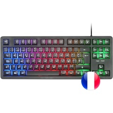 Mars Gaming MK023, Gaming Tastatur TKL, Hybrid H-Mech Technologie, FRGB Regenbogenbeleuchtung, Anti-Ghosting, Universelle Kompatibilität, Schwarz, Französisch Sprache