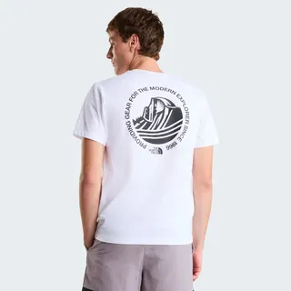 T-Shirt THE NORTH FACE "M MONTE REGULAR SHORT SLEEVE TEE-GRAPHIC", Herren, Gr. S, tnf weiß, Obermaterial: 60% Baumwolle, 40% Polyester, Shirts T-Shirt, normale Passform, kurze Ärmel, für Sport und Outdoor
