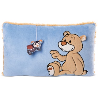 NICI Kissen Bär Mielo 43 x 25 cm – rechteckiges Kuschelkissen aus weichem Plüsch, Dekokissen mit niedlichem Teddybär für Kinder & Erwachsene, 48787, tolle Geschenkidee, beige