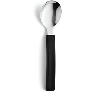 Amefa - SELECT Löffel gerade | Hilfsmittel für Menschen mit Handicap | Behinderten Besteck | Ergonomische Griffverdickung | Schwarzer Kunststoff-Griff | Spülmaschinenfest | Länge: 18 cm