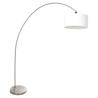 Mexlite - stehlampe - Solva - stahl - leinen metall - bogenlampe - E27 - 3911ST - Silber