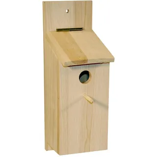 Kerbl Pet Nistkasten Selbstbauset, Vogelhaus, 36x12x14cm, Holz natur, Meisen, Feldsperlinge, Einflugloch 32mm, aufklappbarer Deckel