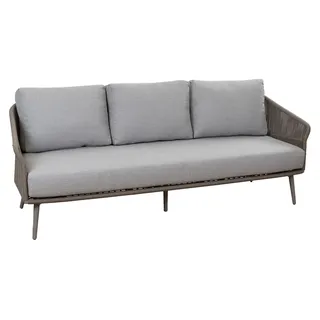 Loungesofa Alezio | 3 Sitzer | Elfenbeinfarbe | Camel Mocca | Aluminium und Rope
