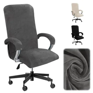 BUERPINKING Stuhlhussen mit Armlehne, Samt Bürostuhl Bezug, Abnehmbare Gaming Stuhl Bezug für Bürostuhl Computer Stuhl Drehstuhl