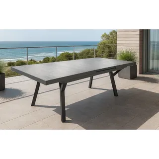 Gardissimo SOLIDO Alu-Ausziehtisch Keramik Gartentisch 185/245x100cm