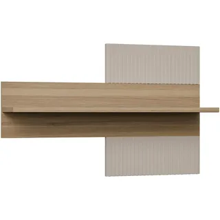 Forte SERAVEL Wandregal 100, Elegantes Wandpaneel mit Ablage, Holzwerkstoff, Kaschmir Beige/Mauvella Eiche Holzdekor, 100 cm breit x 63,4 cm hoch x 21,9 cm tief