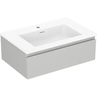 Mexen Orio Badezimmerschrank 70 cm mit Waschbecken Otis, 1 Schublade, Grau matt/Weiß matt - 91A10-07023-1-BF62-W18M01 - Grau