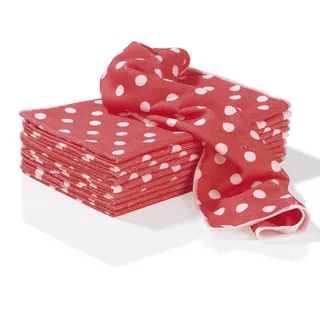 CLEANmaxx 03347 Geschirrtuch Mikrofaser Pünktchen 10-TLG. Rot/Weiß Geschirrtuch, Polyester, 40 x 60 cm
