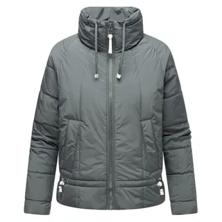 Steppjacke NAVAHOO "Steppjacke Luftzauber 14", Damen, Gr. S, blau (stormy blau), Obermaterial: 100% Polyester Pol. recyc..  Obermaterial: Futter: 100% Polyester PES. 100% Polyester Pol. recyc.., oversize hüftlang, hoch geschlossener Ausschnitt, Ärmel ohne Ärmelschlitz normaler Saum, Jacken Steppjacke, Gesteppte Damen Übergangsjacke