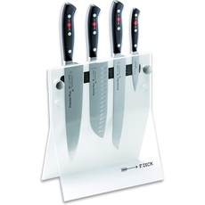 F. DICK Premier Plus Messerblock 4Knives (4-teilig, Officemesser Santoku Küchenmesser Brotmesser, Messer-Set, aus hochlegiertem Stahl, Klinge lasergeprüft, X50CrMoV15, Griff Kunststoff), 88040110-05