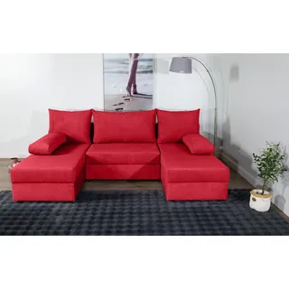 Collection AB »Pico U-Form« Wohnlandschaft,2 X Ottomane,Polyätherschaum Polsterung, rot,