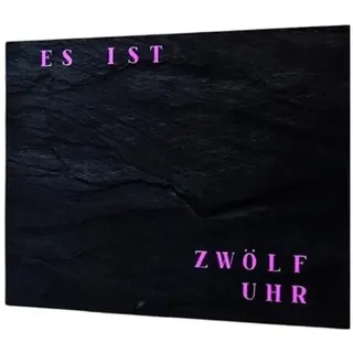 WordClock Jupiter 50 × 40 cm – LED-Wortuhr mit App-Steuerung (IO Software, WLAN, offlinefähig) – Phantom Slate Front – Infinity Edge Design – Premium-Wanduhr mit Schieferoptik & 16 Mio. Farben