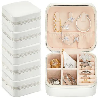 Taiyin Reise-Schmuckkästchen, Schmuck-Reise-Organizer, kleine Schmuckschatulle, Brautjungfer, Geschenk-Boxen, Mini-Aufbewahrungsbox, Weiß