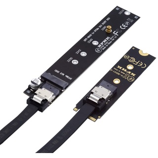 Cablecc NGFF M-Key NVME Verlängerungskabel Stecker auf Buchse mit SFF-8654-Stecker für Mainboard SSD 2280/22110 40 cm