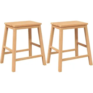 vidaXL Barstühle 2 Stk. Massivholz Gummibaum - Braun