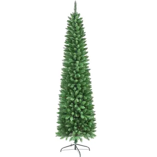 LEIVESTE Künstlicher Weihnachtsbaum schmal 180 grün mit 600 realistischen Zweigen, hoher und schmaler Weihnachtsbaum mit Metallständer, Grün