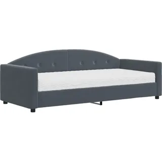 vidaXL Tagesbett mit Matratze Dunkelgrau 90x190 cm Samt - Grau