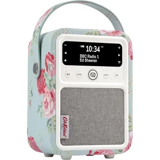 Digitale DAB Radio mit Weckerfunktion - tragbare Radio mit FM, USB-Ladebuchse und Antenne - altrosa - Weiß