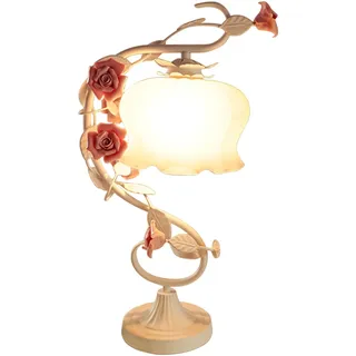 DeeDuud Tischlampe Handgemachte, Nachttischlampe Rosenlampe Höhe 50 cm mit 5 W LED-Glühbirne für Nachttisch Wohnzimmer Schlafzimmer Dekoration