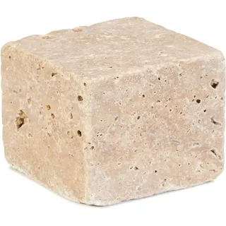 Pflasterstein Travertin Noce allseits gesägt und getrommelt 10x10x8 cm