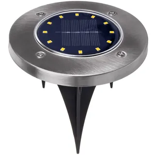 Maclean Brackets Maclean MCE318 LED Solar Bodenleuchten mit Erdspieß 12 LED SMD Neutralweiß 4000K 0,7W Solarlampe für Außen Wegeleuchte Gartenleuchten IP44 (1x Stück)