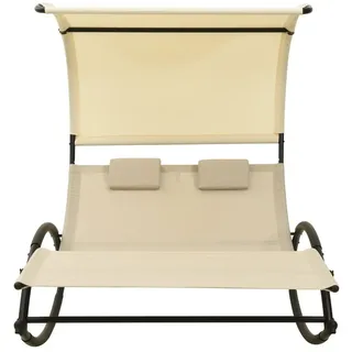 vidaXL Doppel-Sonnenliege 139 x 67 x 170 cm Creme
