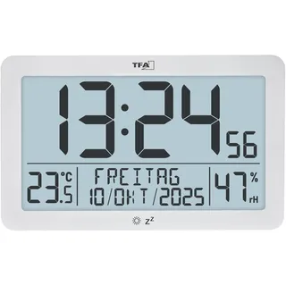 TFA Digitale Wanduhr 60,2568,02 weiß