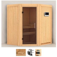 Bild von Sauna »Tomke«, (Set), 3,6-kW-Plug & Play Ofen mit externer Steuerung beige