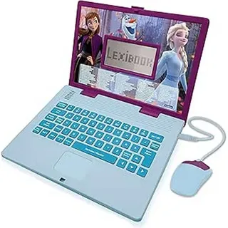 Lexibook Disney Frozen Die Eiskönigin 2 Lerncomputer, zweisprachig, Französisch/Niederländisch, Spielzeug für Mädchen mit 124 Aktivitäten zum Lernen, Spaß und Spielen von Klavier, Blau/Violett,