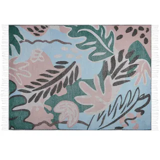 Beliani Somani Kuscheldecke 130 x 170 cm Blau/Grün/Mehrfarbig