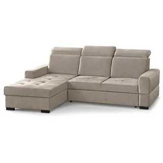 Ecksofa AXEL MINI - Wohnlandschaft, Polstersofa, Polstercouch [LINKE Seite - Cappuccino: Voss 34]