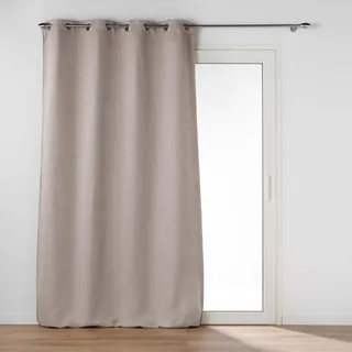 Douceur d'Intérieur Dusky Ösenvorhang (140 x 240 cm), Leinen, verdunkelnd, Jacquard