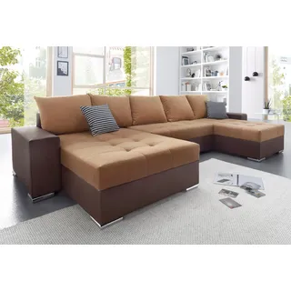 Collection AB Wohnlandschaft Kunstleder 2-Sitzer + 3-Sitzer Braun