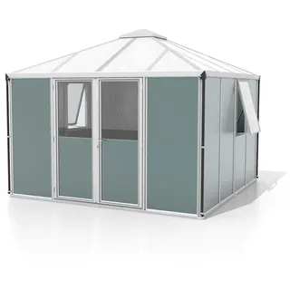 Gerätehaus , Alufarben , Metall , 321.5x264.5x321.5 cm , Gartenzubehör, Geräteschuppen
