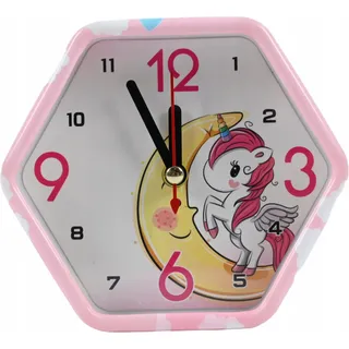 Einhorn Wecker für Mädchen 11cm - Bunter Kinderwecker Analog - Dekouhr Schlafzimmer
