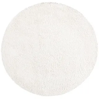 carpet city Hochflor-Teppich City Shaggy 500 Creme 80x80 cm Rund , Textil , Uni , 80x80 cm , Oeko-Tex® Standard 100 , für Fußbodenheizung geeignet, pflegeleicht, strapazierfähig , Teppiche und Böden, Teppiche, Hochflorteppiche & Shaggys