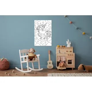 Queence »Einhorn am Himmel« DIY-Wandsticker zum Bemalen,