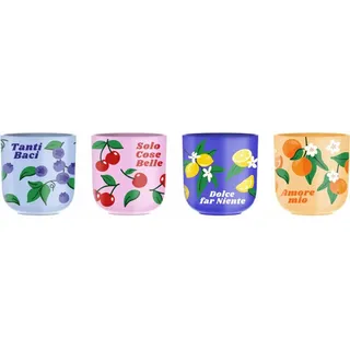Bialetti PFRUIT010, Set, Mehrfarbig, Glas, Tasse, Universal, 4 Stück(e) - Bunt