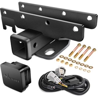 Nilight - JK-61A 5,1 cm Heckstoßstange Anhängerkupplung Empfänger-Kit, kompatibel für Jeep Wrangler JK 4-Türer & 2-Türer unbegrenzt, mit 4-poligem Kabelbaum (ohne JL-Modelle).