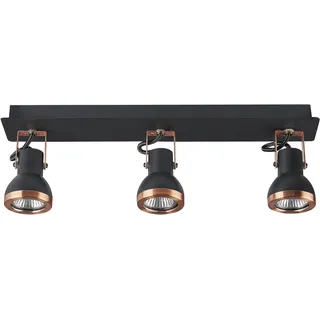 Beliani Deckenleuchte, Baro Verstellbar Industrie Look Modernes Design - Schwarz/Kupfer