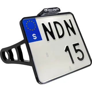 Heinz Bikes Side Mount, Kennzeichenträger - Schwarz - 170 x 150 mm