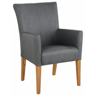 Home Affaire Armlehnstuhl »King BESTSELLER", () Esszimmerstuhl mit bequemer Polsterung, Esszimmersessel mit Armlehnen, grau