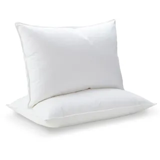 Deodar Kopfkissen 48x74cm, [2er Set] Federkissen Daunenkissen mit 1000g Füllung, 85% Gänsefeder 15% Gänsedaunen, Baumwollbezug Hypoallergen, Maschinenwaschbar, Öko-Tex und RDS Zertifiziert