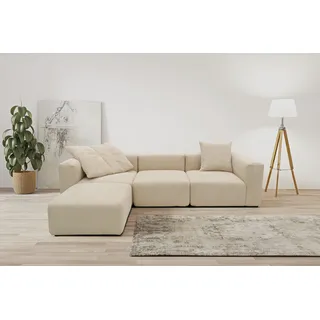 Raum.Id Ecksofa Gerrid L-Form«, Cord-Bezug, Modulsofa, bestehend aus Eck- und Mittelelement + Hocker