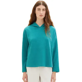 TOM TAILOR Damen 1038187 Basic Sweatshirt Hoodie, 21178-ever Green, XL