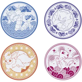 POKEMON - Set of 4 Plates - Japanese Style