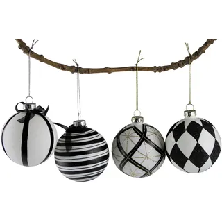 AM Design Weihnachtsbaumkugel »Weihnachtsdeko, Christbaumschmuck, Christbaumkugeln aus Glas«, (Set, 12 St.), handdekoriert und mundgeblasen, schwarz