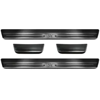Avisa Schwarz Edelstahl Einstiegsleisten kompatibel mit Toyota Aygo X 2022- 'Lines X' - 4-Teilig
